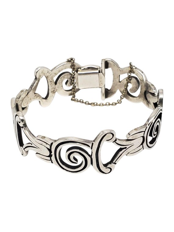 Mexico Taxco Sterling Silver Scroll & Swirl Bracelet #21495 - Etsy