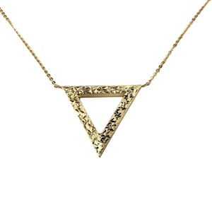 14 Karat Yellow Gold Triangle Pendant Necklace #20634