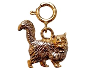 14k Yellow and White Gold Cat Charm #21065
