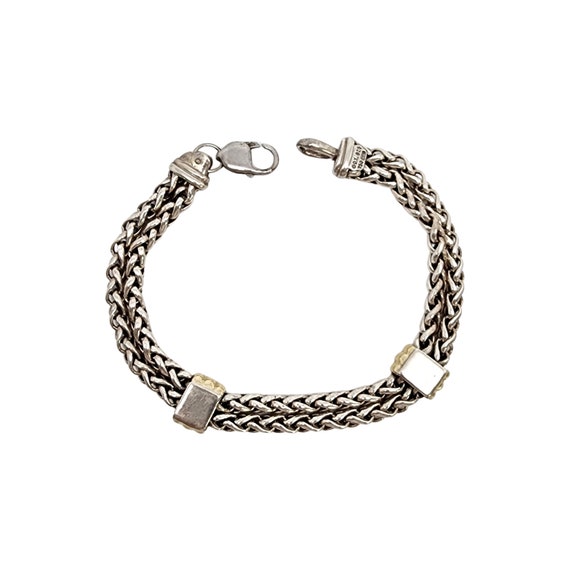 JAI Sterling Silver Triple-Strand Box Chain Bracelet 