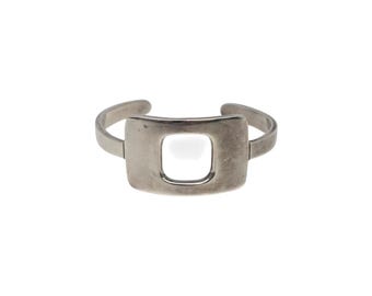 Vintage H. Pozzo Sterling Silver Open Rectangle Cuff Bracelet #26832