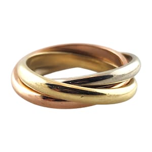 14k Yellow, White, and Rose Gold Rolling Ring Size 5 #18532