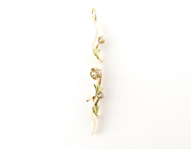 Vintage 10 Karat YellowRose Gold and Diamond Pendant #3750
