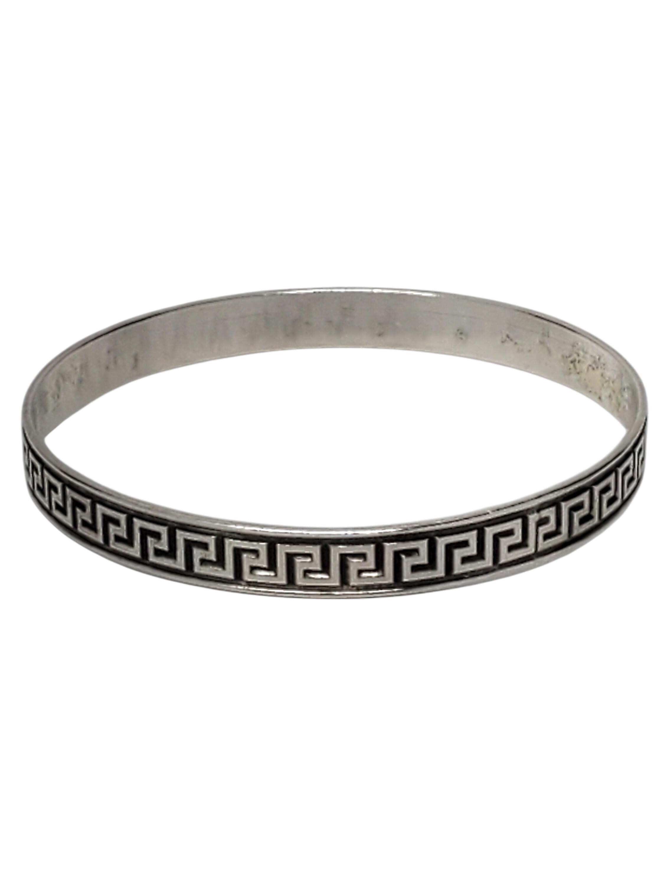 Danecraft Sterling Silver Greek Key Bangle Bracelet #24390 - Etsy
