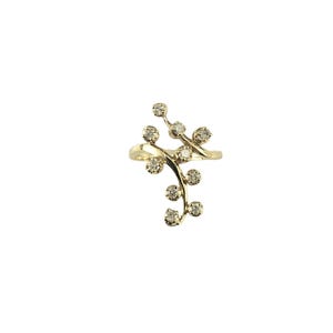 14 Karat Yellow Gold and Diamond Cocktail Ring Size 7.5 #20750