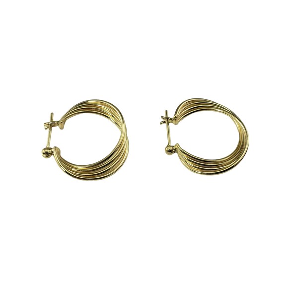14 Karat Yellow Gold Twist Hoop Earrings #17036 - Etsy