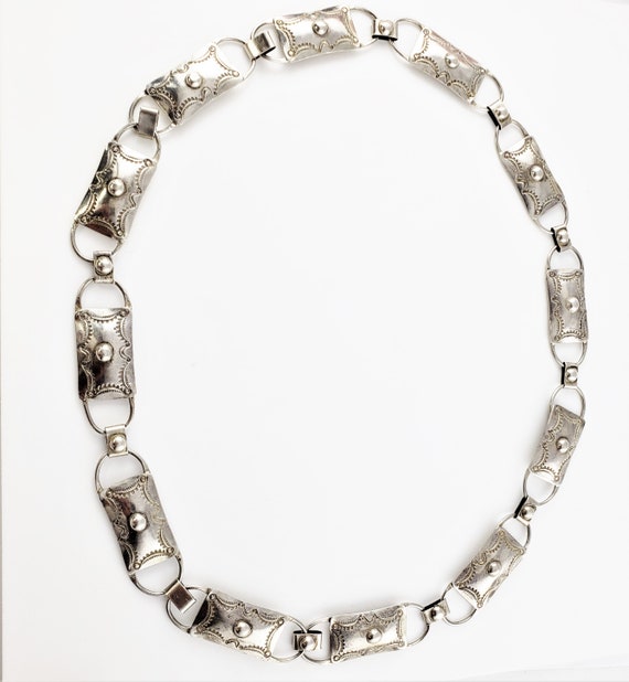 Vintage Native American Rectangle Conch Belt #7671 - image 5