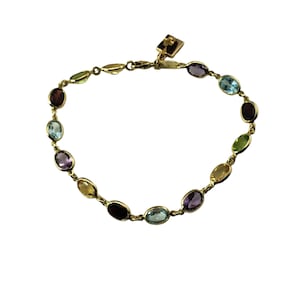 14 Karat Gelbgold Edelstein Armband #16037