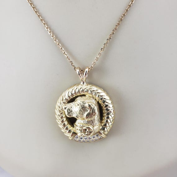 1989 Barry Kieselstein-cord 18k Yellow Gold Diamond Labrador Dog