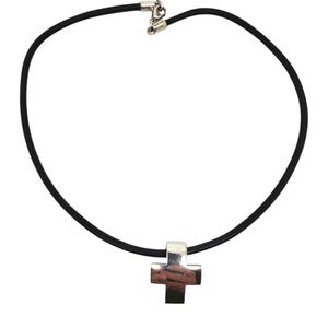 James Avery Sterling Silver Cross Pendant on Leather Cord #21443