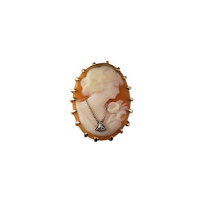 14k Yellow Gold Diamond Cameo Ring Size 7.5 #22487