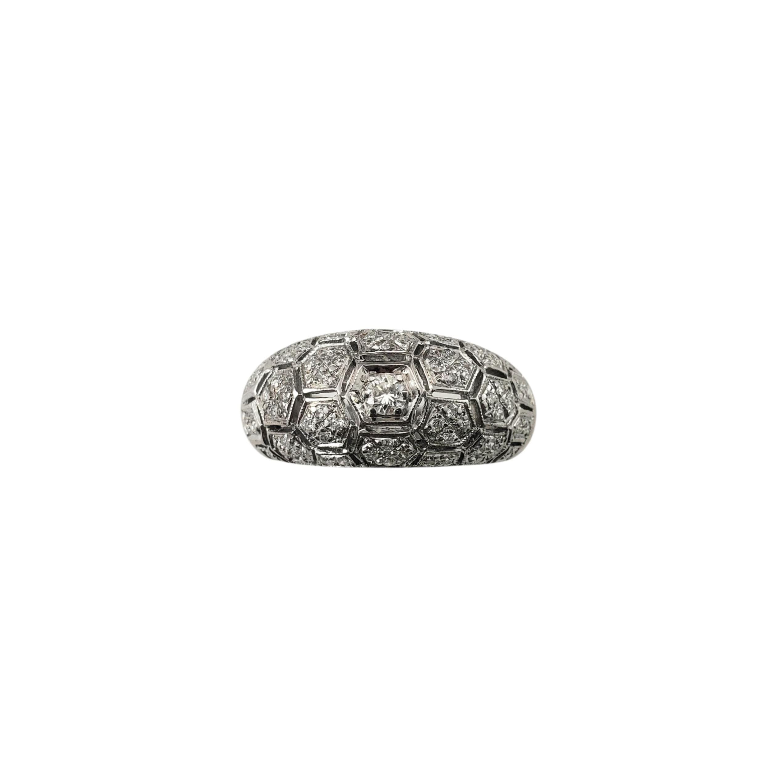 18k White Gold Diamond Dome Ring Size 7 #22984 - Etsy