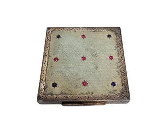 Vintage Gucci Sterling Silver Rhinestone Mirror Powder Compact #16521