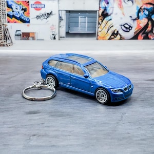 BMW 3 Series Touring Wagon Car Keyring Keychain  | Blue | Limited Run Low Inventory