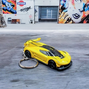 2020 Koenigsegg Jesko Custom Car Keyring Keychain  | Yellow |  Car Enthusiasts - Valentines - Fathers Day - Birthday - Limited Run