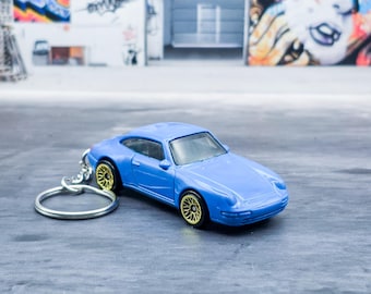 1996 Porsche  Carrera 911 993 Car Keyring Keychain Charm  | Blue