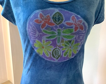 Hand painted pomegranate t shirt Sparkle non toxic colors