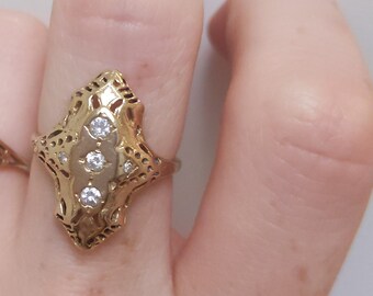 Antique Shield Ring Etsy