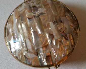 Abalone shell round trinket box