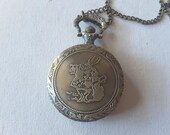REDUCED. 39 m late, I 39 m late Alice in Wonderland pocket watch