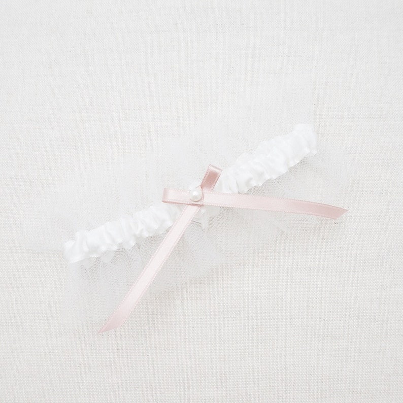 Tulle Bridal Garter Set Off White Wedding Garter Bridal Satin Garter Set Simple Bridal Garter Keepsake Garter Bridal Shower Gifts