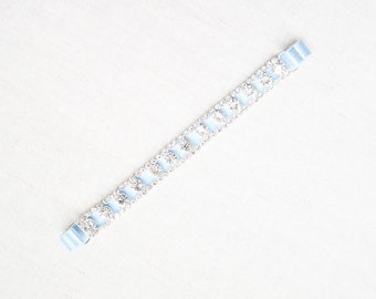 Something Blue Bridal Rhinestone Garter / Crystal Wedding Garters / Keepsake Garters / Embellished Satin Garter / Bridal Shower Gifts / Boho