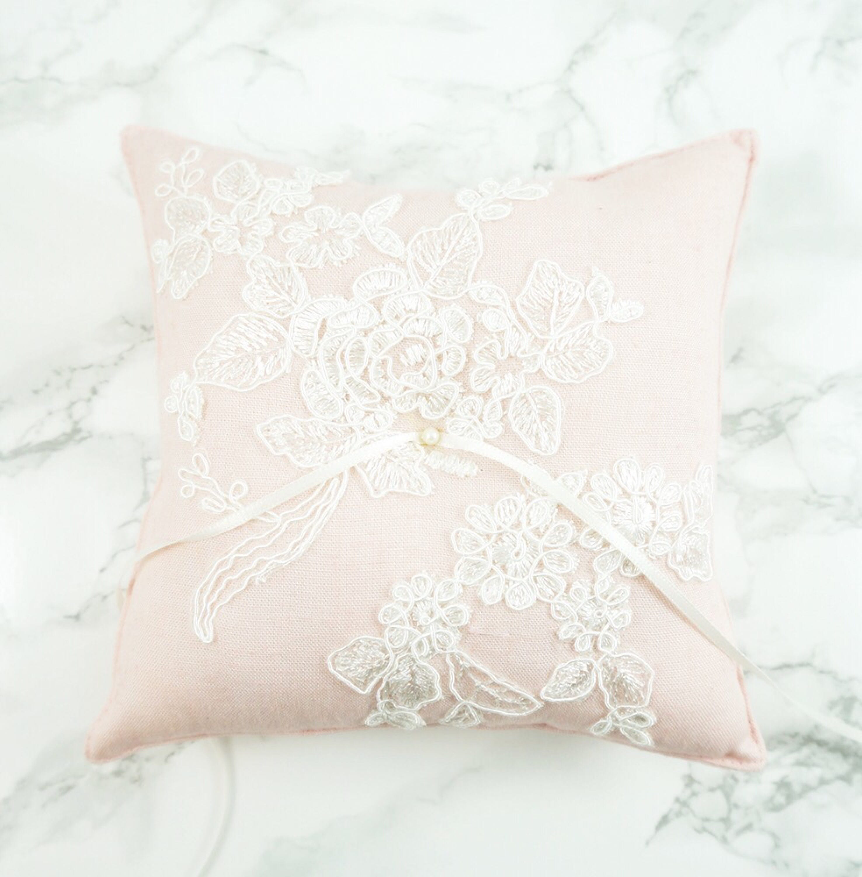 Wedding Ring Pillow / Ring Bearer Pillow / Lt. Pink Ring Etsy