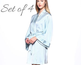 Set of 4 Bridesmaid Robes for getting ready / Bridal Kimono Robes / Silky Wedding Robes / Bridal Party Gifts / Bridal Shower Gifts