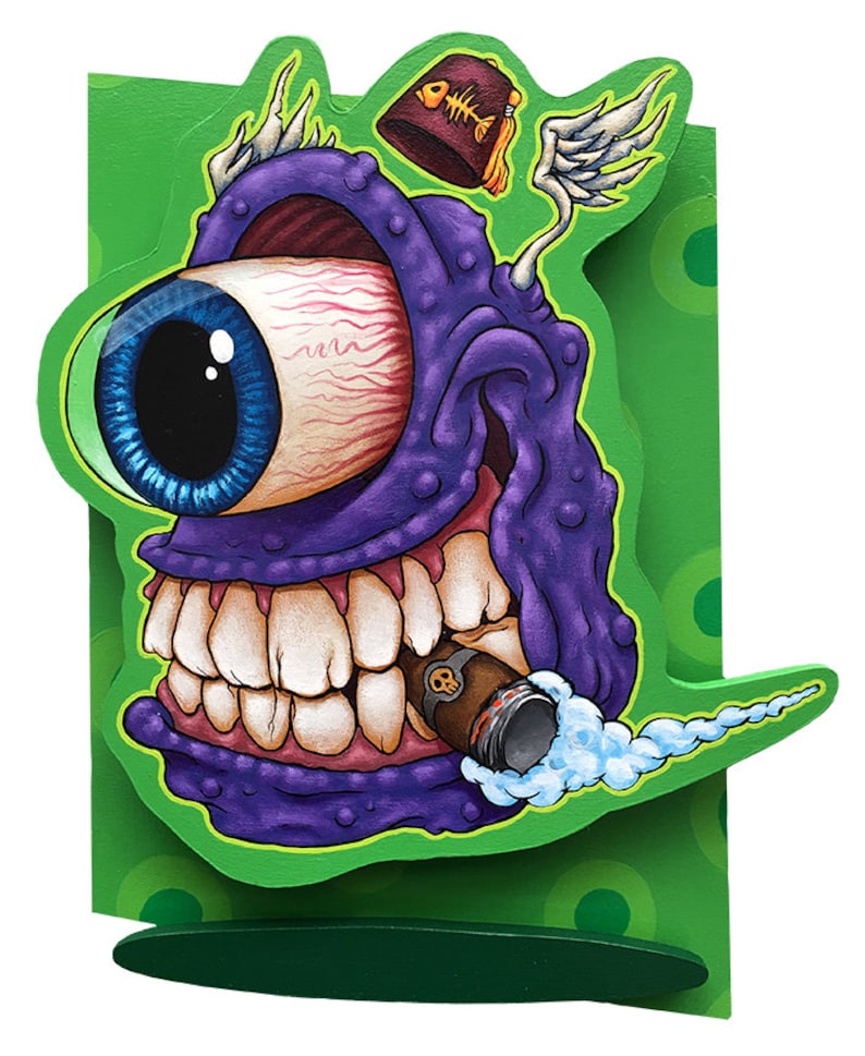 One Eyed Flying Purple People Eater Original Acrylic Cutout Etsy One Eyed Flying Purple People Eater Original Acrylic Cutout Etsy