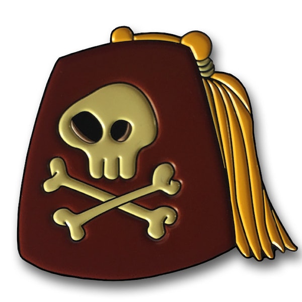 Skully Fez Enamel Pin