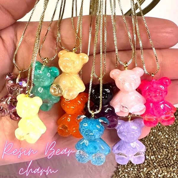Bear Charm Necklace Etsy