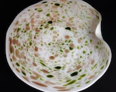 Murano Fratelli Toso Glass Aventurine Clam Bowl Art