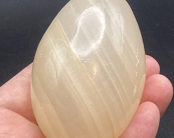 Banded Stone Egg Decorative 3 Inch Calcite Onyx Crystal Healing