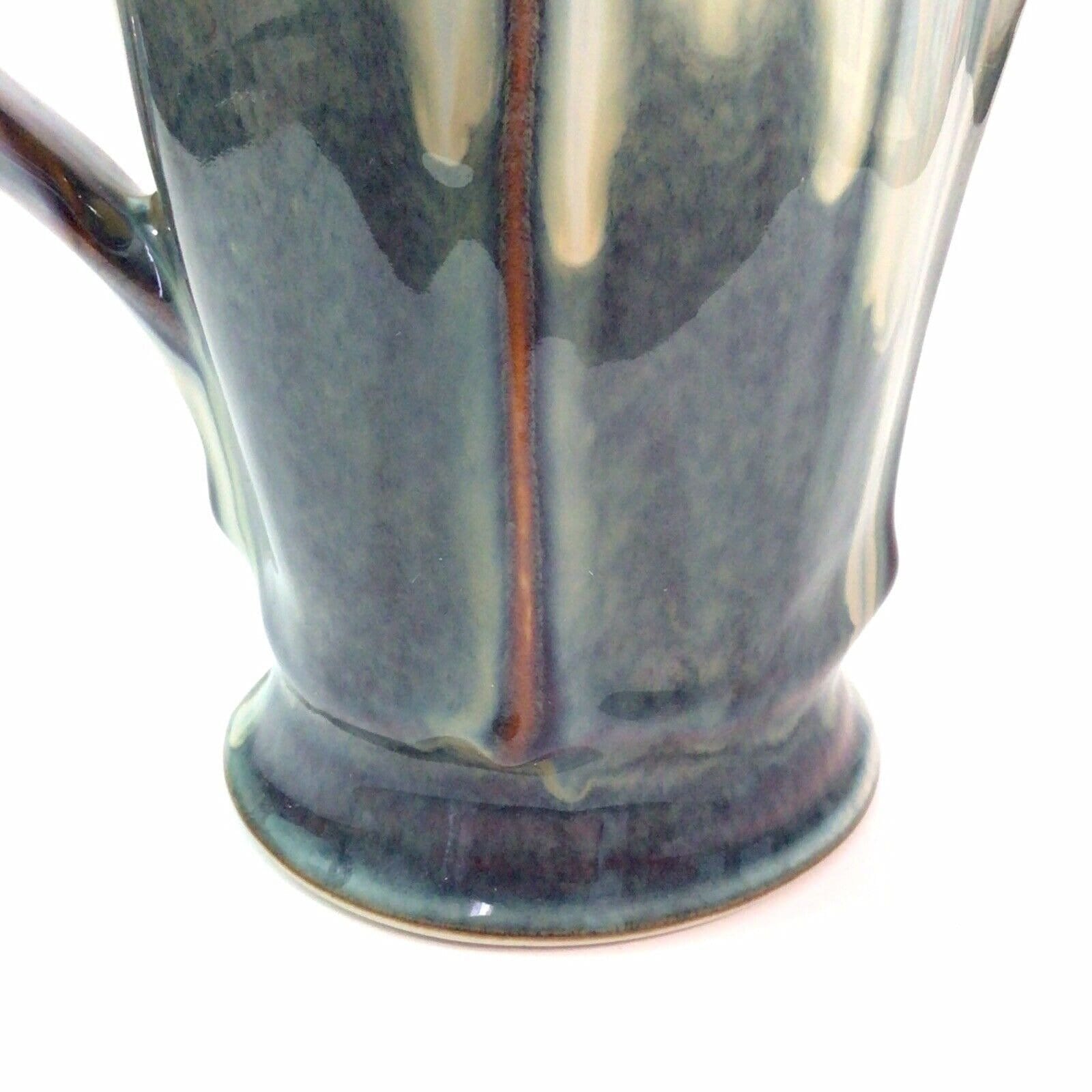 Bill Campbell Art Pottery Pitcher Studio Signed Blue Glaze 9 Etsy