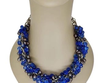 Collar llamativo vintage de cuentas Coro Cha Cha de la década de 1940