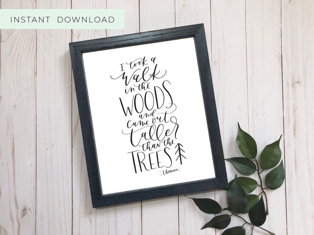 Nature Quote Calligraphy Printable . Wall Quote . Printable Etsy