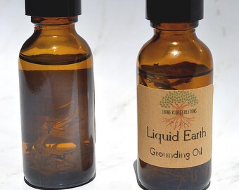 Liquid Earth Grounding Oil, grounding oil, banishing oil, cleansing oil, psychic, empath, medium, protection oil, meditation, trance, energy