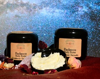 Radiance Body Butter, Shea Butter, Natural Moisturizer, Essential Oils, Holistic Skin Care, Gift for Her, Natural Skin Care, Goddess, Herbs