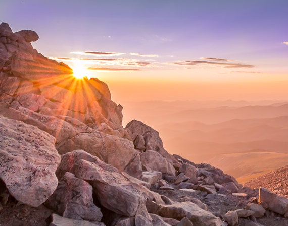 Sunrise on Mt. Evans, Colorado Art Print, Mountain Photography, Sunrise Decor, Large Wall Art, Travel Photo, Travel Photography