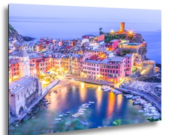 Cinque Terre Italy Photo, Vernazza Night View Wall Art, Italy Coastal Town Print, Cinque Terre Photography, Vernazza Harbor Artwork