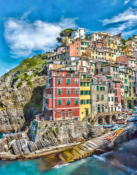 Cliffside Riomaggiore, Italy Art Print, Italian Photography, Italian Decor, Large Wall Art, Travel Photo, Travel Photography, cinque terre