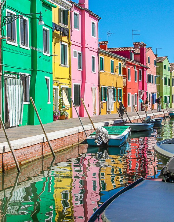 Italy Landscape Photo, Burano Venice, Digital Download Photography, Travel Photography, Architecture Photography, Urban Landscape Photo