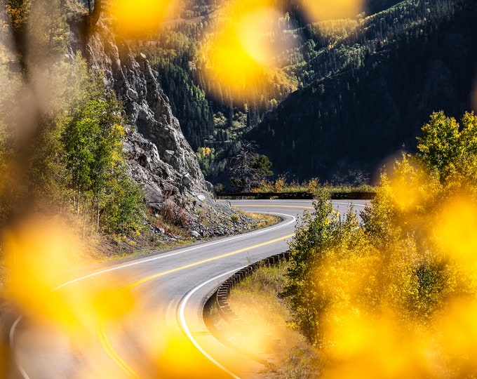 Featured listing image: Road Wall Art Print, Fall Photo Print on Canvas, Autumn Photo Print on Metal, Fine Art Photography Print 8x10, Colorado Photography