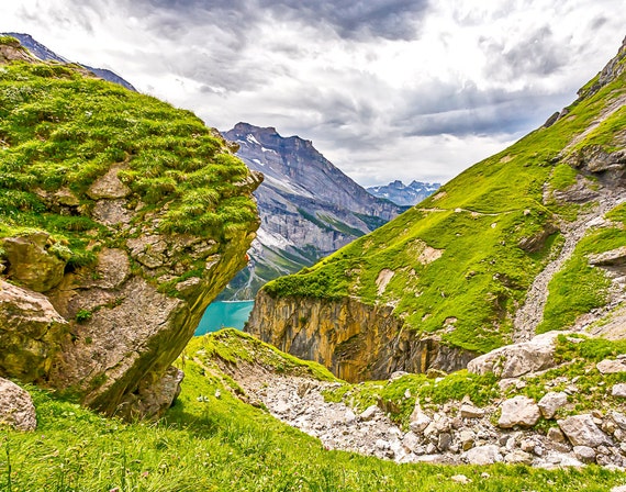 Hideaway, Mountain Print, Switzerland Photography, Mountain Decor, Large Wall Art, Travel Photo, Travel Photography, Switzerland Photo