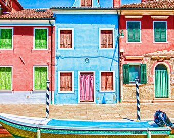 Burano Venice Italy Art Print, Italy Photography, Print or Photo on Canvas in 6 Sizes – Ideal Picture for Your Italian Decor