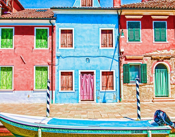 Burano Venice Italy Art Print, Italy Photography, Print or Photo on Canvas in 6 Sizes – Ideal Picture for Your Italian Decor