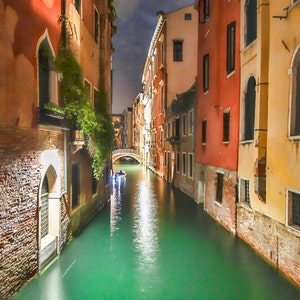 Venice Canal Art Print: Colorful Dusk Photography, Italy Travel Decor