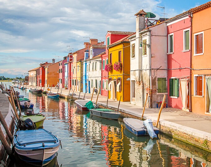 Featured listing image: Burano Venice Italy Photography Print or Photo on Canvas in 6 Sizes – Ideal Picture for Your Italian Decor