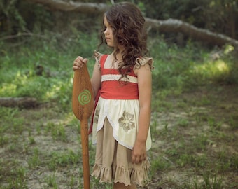 READY TO SHIP,Moana costume,princess twirl dress,cosplay,moana birthday outfit,princess dress,Moana dress,twirl dress, princess costume