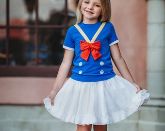READY TO SHIP,Unisex Donald Duck inspired shirt,disney cosplay,disney world outfit,family disney outfit,sailor suit outfit,tshirt